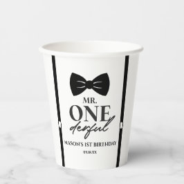 Mr ONEderful Bowtie Eerste 1e verjaardagsfeestje Papieren Bekers