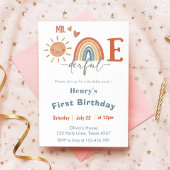 Mr ONEderful Boy 1st Verjaardag Uitnodiging