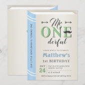 Mr. Onederful Boy Eerste 1e Verjaardag Verhalenboe Kaart (Voorkant / Achterkant)