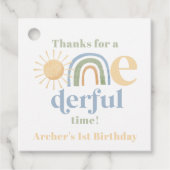Mr Onederful Boys 1e Verjaardag Dank u Labels (Voorkant)