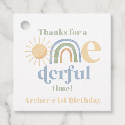 Mr Onederful Boys 1e Verjaardag Dank u Labels (Voorkant)