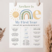 Mr. Onederful Boys 1e Verjaardag Milestone Poster