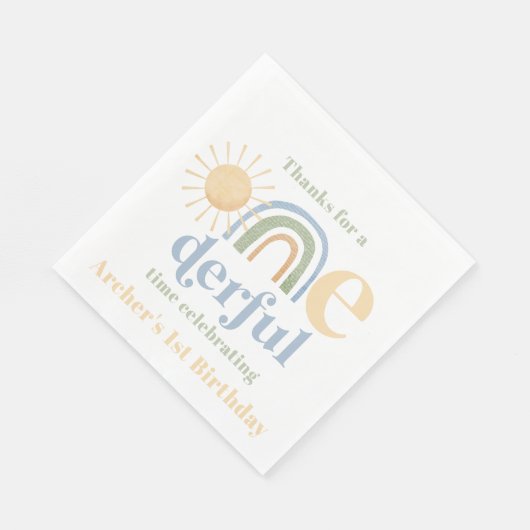 Mr Onederful Boys 1e Verjaardagsfeestje Servetten (Hoek)