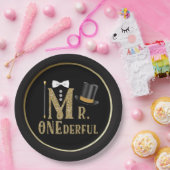Mr. ONEderful Boys 1st Birthday Paper Borden Papieren Bordje (Feest)
