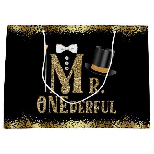 Mr Onederful Boys eerste verjaardag Groot Cadeauzakje (Voorkant)