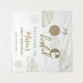 Mr Onederful Cloud Dream Boho Neutral 1st Birthday Wandkleed (Voorkant (horizontaal))