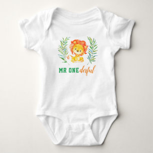 Mr. Onederful Eerste 1e Verjaardag Wild One Lion Romper