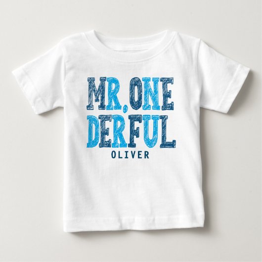 Mr Onederful Eerste Verjaardag Baby Bodysuit (Voorkant)