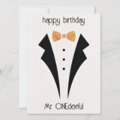 Mr. ONEderful eerste verjaardag flat Kaart (Voorkant)