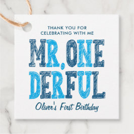Mr Onederful eerste verjaardag foto dank u Bedankjes Labels