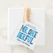 Mr Onederful eerste verjaardag foto dank u Bedankjes Labels (In situ)