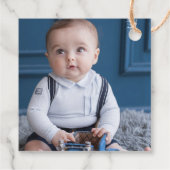 Mr Onederful eerste verjaardag foto dank u Bedankjes Labels (Achterkant)