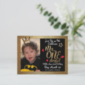 Mr Onederful eerste verjaardag nodigt uit Uitnodiging Briefkaart (Staand voorkant)