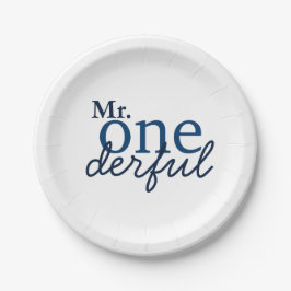 Mr Onederful Feestborden Papieren Bordje