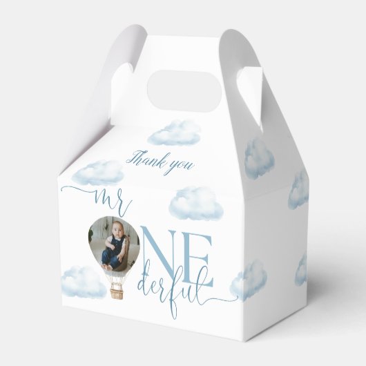 Mr. Onederful Fotoballon Jongen 1e verjaardag Bedankdoosjes (Achterkant)