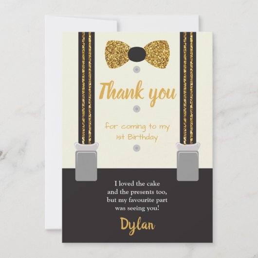 Mr. Onederful goud en zwarte boog stropdas Kaart (Voorkant)