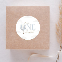 Mr Onederful Hete Luchtballon Verjaardag Ronde Sticker