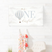 Mr Onederful Hete Luchtballon Verjaardag Spandoek (Insitu)