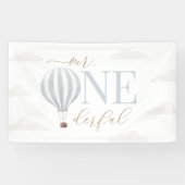Mr Onederful Hete Luchtballon Verjaardag Spandoek (Horizontaal)