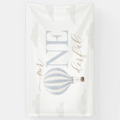 Mr Onederful Hete Luchtballon Verjaardag Spandoek (Verticaal)