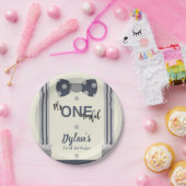 Mr. Onederful marine en grijs boog stropdas Papieren Bordje (Feest)