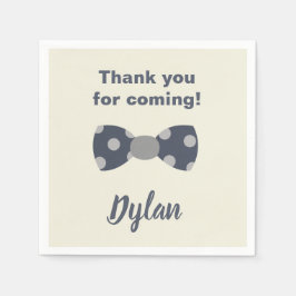 Mr. Onederful marine en grijs boog stropdas Servet