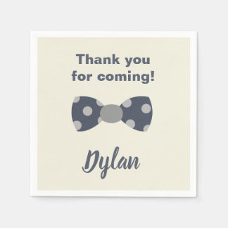 Mr. Onederful marine en grijs boog stropdas Servet