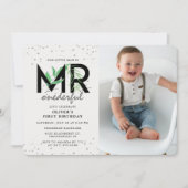 MR Onederful Modern Tropical 1st Verjaardag Foto Kaart (Voorkant)