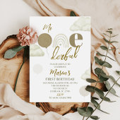 Mr ONEderful Neutral First Birthday Invitation Kaart