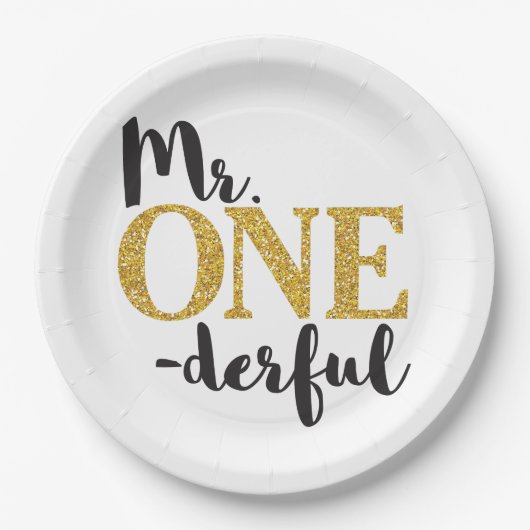 Mr ONEderful Paper Borden 9" Papieren Bordje (Voorkant)