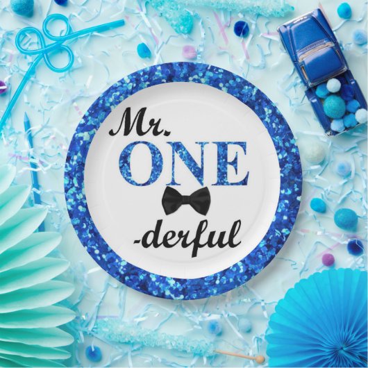 Mr ONEderful papieren Borden Papieren Bordje (Feest)