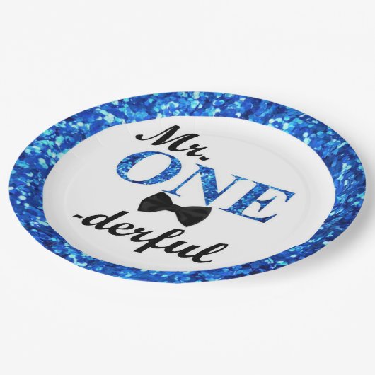 Mr ONEderful papieren Borden Papieren Bordje (Gekanteld)