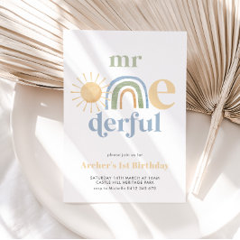 Mr Onederful Sun Rainbow Boys 1e verjaardag Kaart