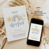 Mr Onederful Sun Rainbow Boys 1e verjaardag Kaart