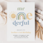 Mr Onederful Sun Rainbow Boys 1e verjaardag Kaart