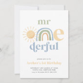 Mr Onederful Sun Rainbow Boys 1e verjaardag Kaart (Voorkant)