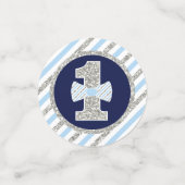 Mr. ONEderful Table Confetti in Navy Blue & Silver (Kleine voorkant)