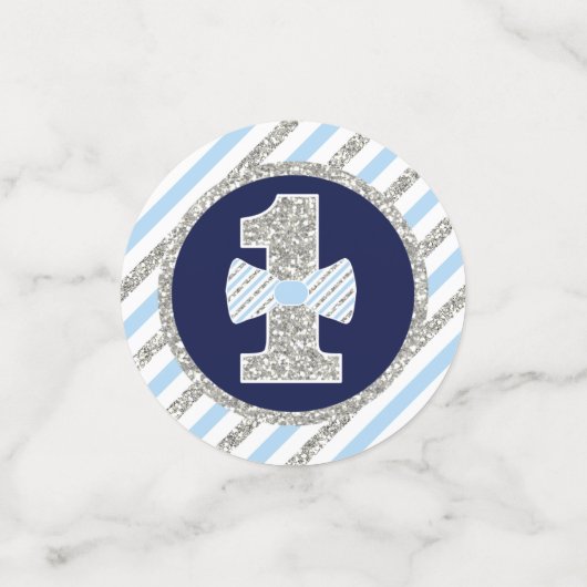 Mr. ONEderful Table Confetti in Navy Blue & Silver (Kleine voorkant)