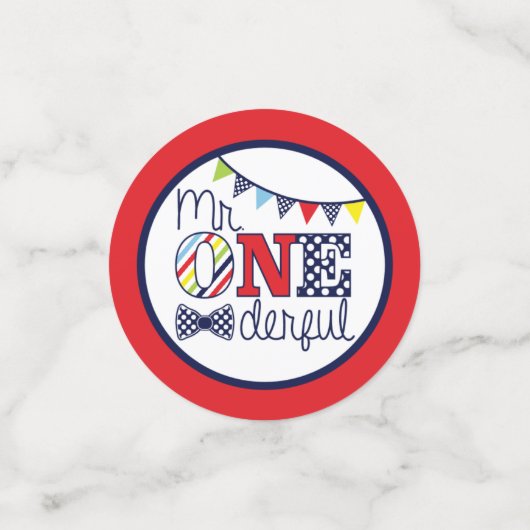 Mr. ONEderful tafel Confetti in meerdere kleuren (Kleine voorkant)