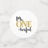 Mr. ONEderful Tafel Confetti in Zwart en Goud (Kleine voorkant)