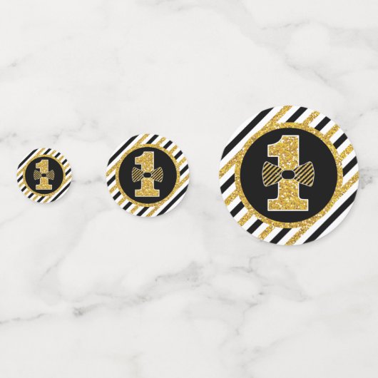 Mr. ONEderful Tafel Confetti in Zwart en Goud (Voorkanten)