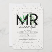 MR Onederful Tropical Greenery Modern 1e verjaarda Kaart (Voorkant)