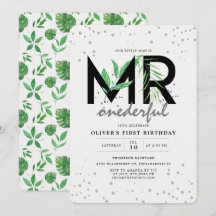 MR Onederful Tropical Greenery Modern 1e verjaarda