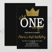 Mr.Onederful uitnodiging, jongen eerste verjaardag Kaart (Voorkant / Achterkant)