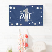Mr Onederful Verjaardag Banner Boy Navy Blue (Insitu)