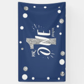 Mr Onederful Verjaardag Banner Boy Navy Blue (Verticaal)