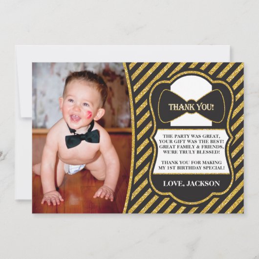 Mr ONEderful verjaardag bedankje Bedankkaart (Voorkant)