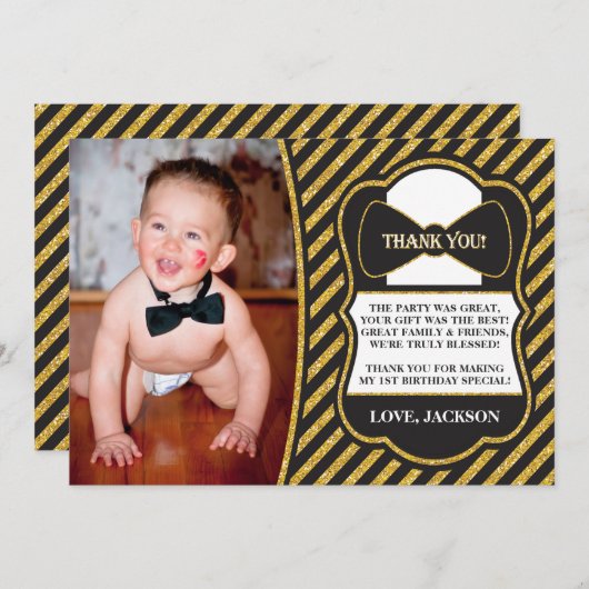 Mr ONEderful verjaardag bedankje Bedankkaart (Voorkant / Achterkant)