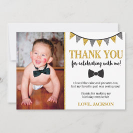 Mr. ONEderful Verjaardag Dank u kaart met Foto