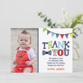 Mr. ONEderful Verjaardag Dank u kaart met Foto (Staand voorkant)